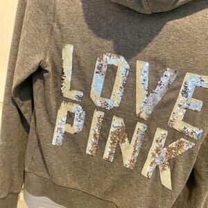 VINTAGE RARE PINK sequin hoodie y2k